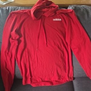 adidas Red Pullover Hoodie with Chest Logo
